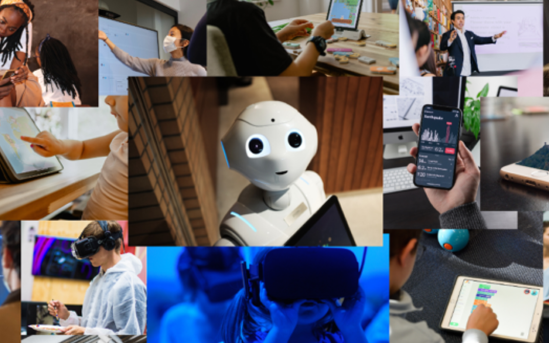 collage de fotos varias de robótica y computación