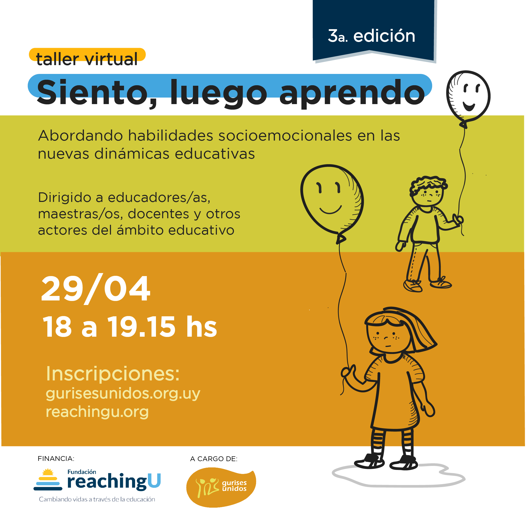 Invitación a taller de educación emocional para educadores y docentes