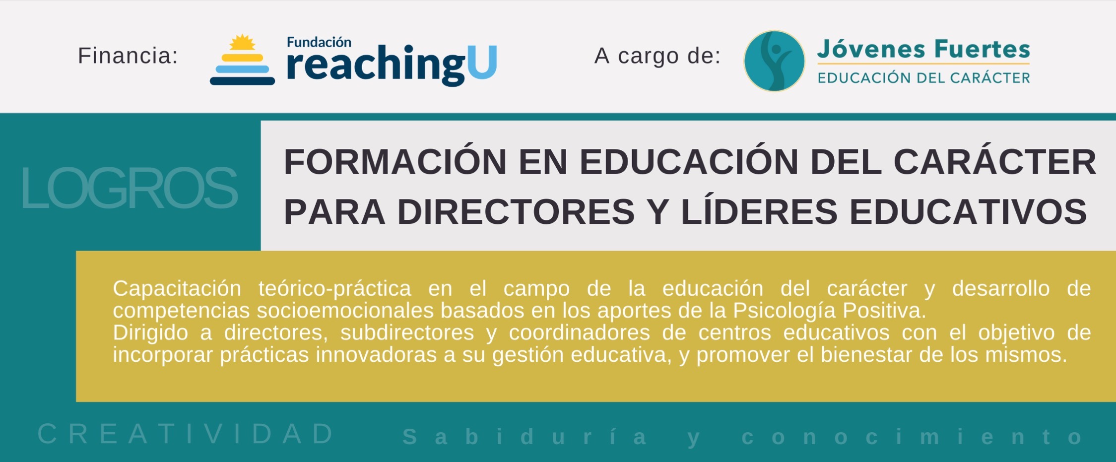 Banner Formación en educación del carácter para directores y líderes educativos