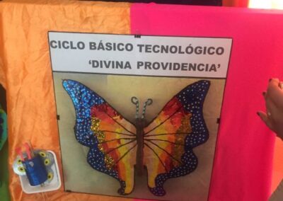 ilustración de una mariposa con leyenda "Ciclo básico tecnológico Divina providencia"