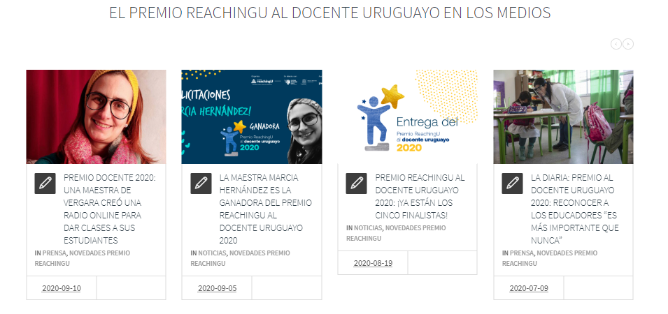 Imagen de el premio reachignU al docente uruguayo en los medios