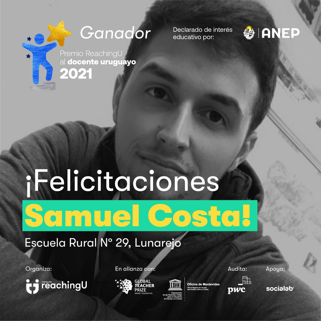 Samuel Costa is the winner of the 2021 ReachingU Prize for Uruguayan Teachers