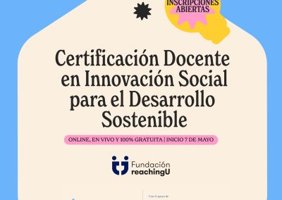 Certificación Docente en Innovación Social para el Desarrollo Sostenible de UNESCO y Learning by Helping