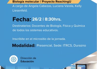 Taller de biología molecular para docentes – UTEC-Proyecto ReachingU